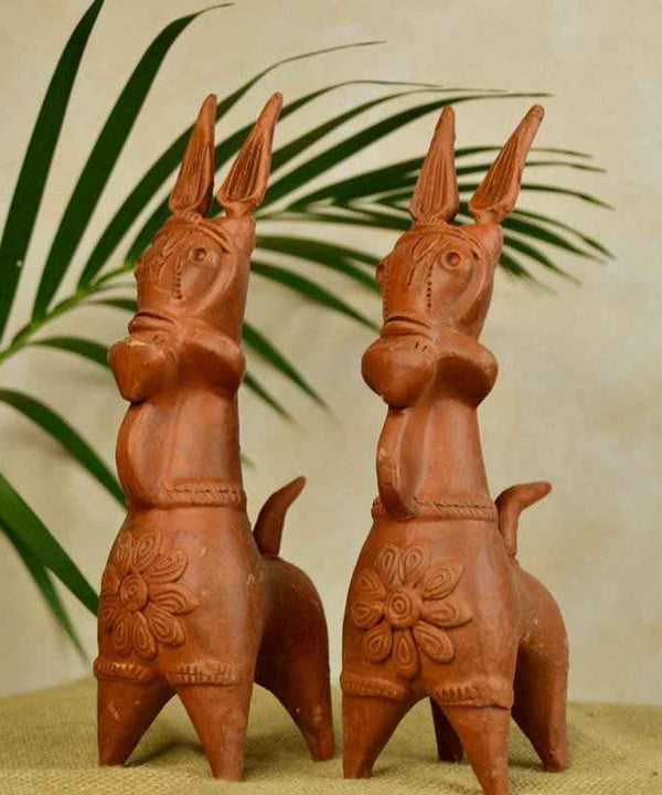 Terracotta Horse: Artisan-Made Tabletop Home Decor Accent — main view