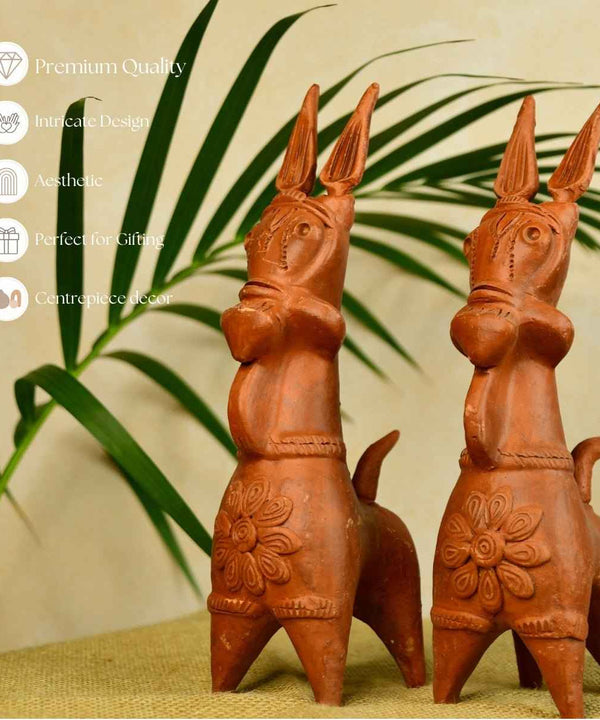 Terracotta Horse: Artisan-Made Tabletop Home Decor Accent — image 5