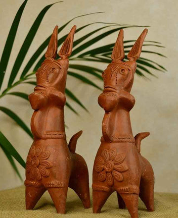 Terracotta Horse: Artisan-Made Tabletop Home Decor Accent — alternate view