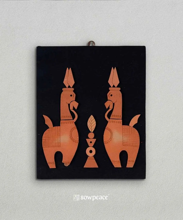 Terracotta Horse Wall Art: Artisan Home Decor — main view