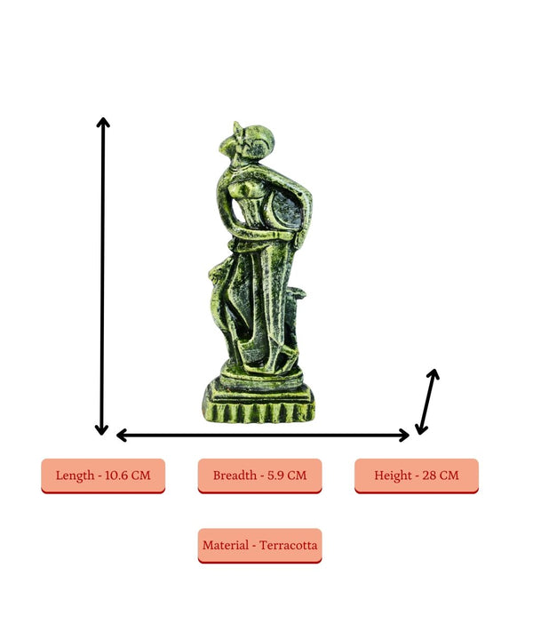 Terracotta Lady with Deer: Artisan Tabletop Home Decor — image 4