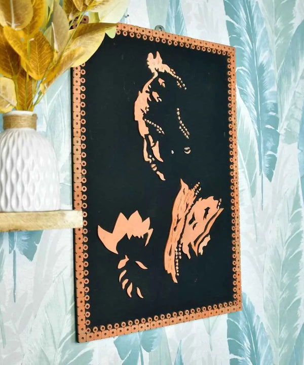 Terracotta Shadowed Lady Wall Art: Artisan Elegance for Home — main view