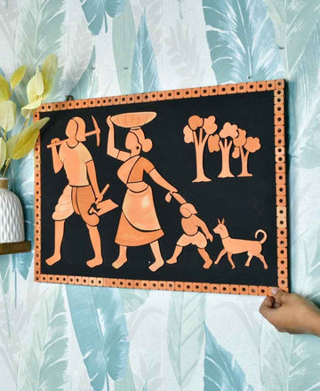 Terracotta Tribal Couple: Artisan Home Decor Statement — alternate view