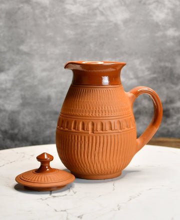 Terracotta Water Jug: Artisan Elegance for Home and Kitchen — alternate view