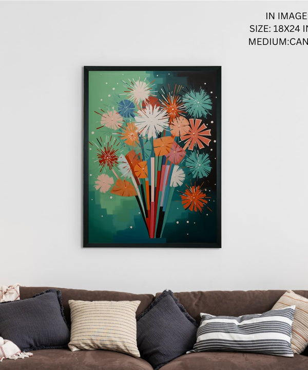 Sowpeace: Winter Sticks – Handcrafted Abstract Nature Canvas Art – Premium Indian-Inspired Winter Wall Decor — image 5