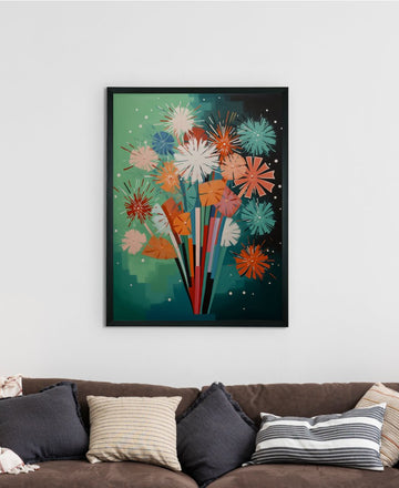 Sowpeace: Winter Sticks – Handcrafted Abstract Nature Canvas Art – Premium Indian-Inspired Winter Wall Decor — alternate view