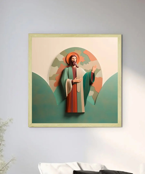 Words of Hope: Sowpeace's Premium Jesus Wall Art Canvas – Handcrafted Indian-Inspired Art for Stylish and Faithful Home Decor — image 4
