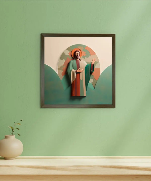 Words of Hope: Sowpeace's Premium Jesus Wall Art Canvas – Handcrafted Indian-Inspired Art for Stylish and Faithful Home Decor — image 3
