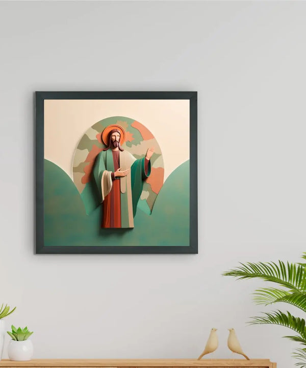 Words of Hope: Sowpeace's Premium Jesus Wall Art Canvas – Handcrafted Indian-Inspired Art for Stylish and Faithful Home Decor — image 2