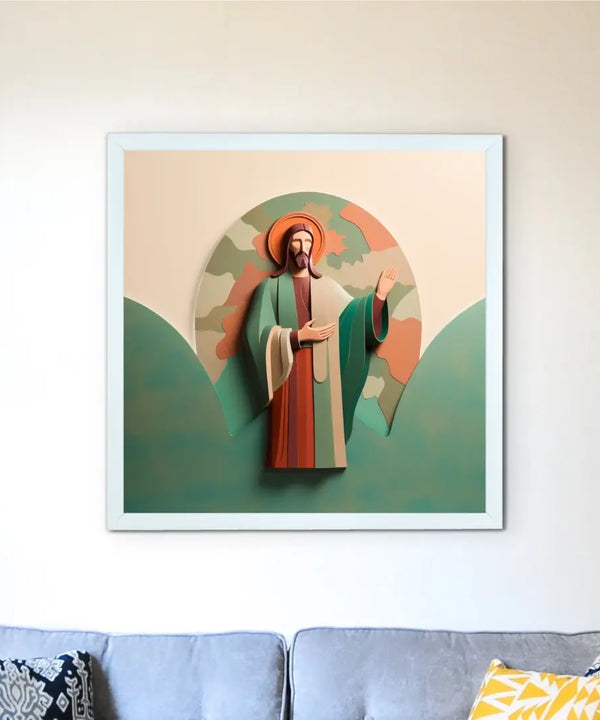 Words of Hope: Sowpeace's Premium Jesus Wall Art Canvas – Handcrafted Indian-Inspired Art for Stylish and Faithful Home Decor — main view