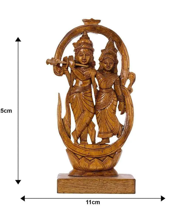 Wooden Radhe Krishna: Artisan Tabletop Decor — image 9