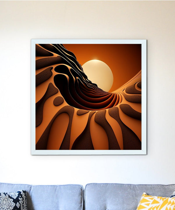 Sowpeace's Handcrafted Bohemian Sand Dune Abstract Wall Art – Premium Set of 2, Indian-Inspired Canvas Decor — main view