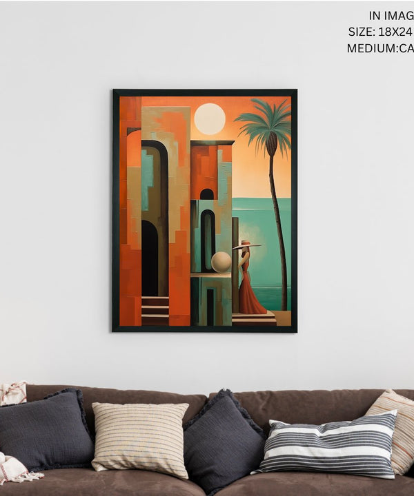 Sowpeace's Handcrafted Premium Boho Sunny Day Art with Frame – Indian-Inspired Canvas Print for Modern and Artistic Home Decor — image 5