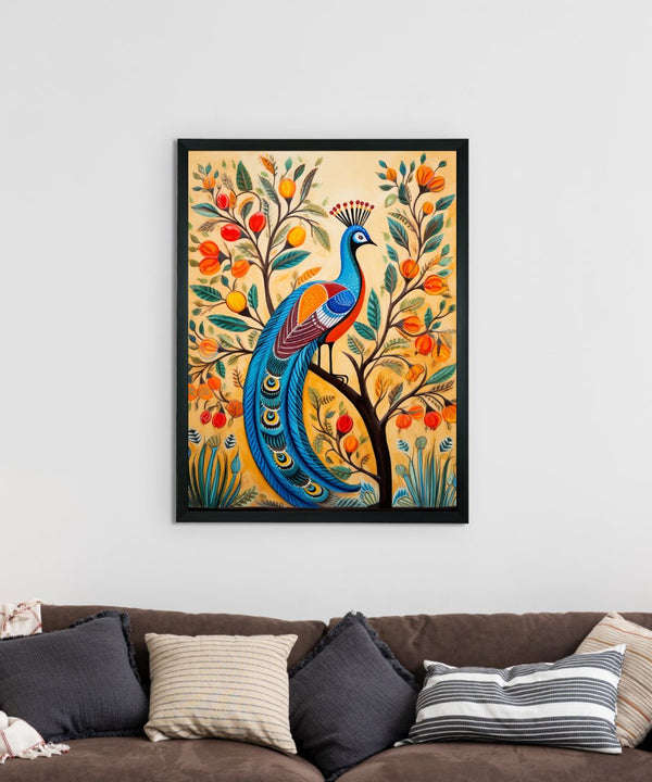 Find Your Paradise: Sowpeace Handcrafted Peacock Canvas – Premium Indian-Inspired Art for Stylish Home Interiors — image 2