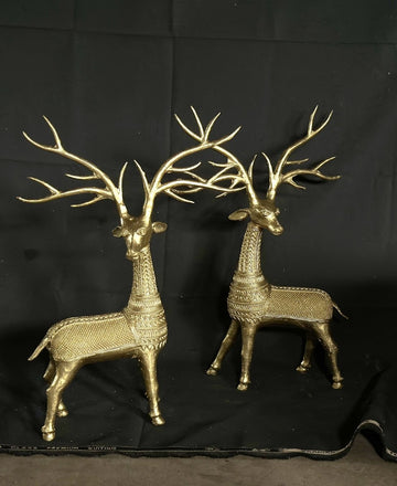 Unique Brass Dhokra Deer Pair Decor — alternate view