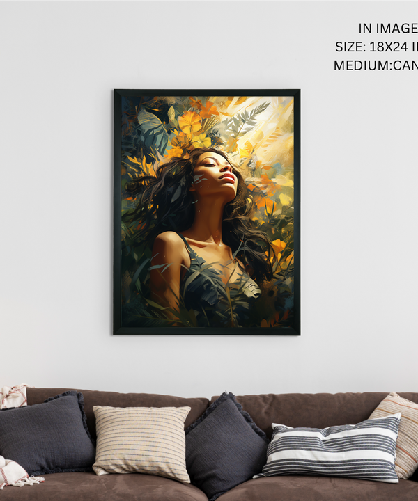 Sowpeace Serenity: Handcrafted Sunlit Forest with Radiant Girl – Premium Canvas Art for Elegant Home Decoration — image 5
