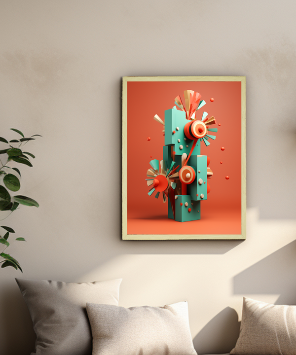 Sowpeace: Find Peace in Winter's Abstract Embrace – Premium Handcrafted Canvas Art for Stylish Winter Home Decor — image 4