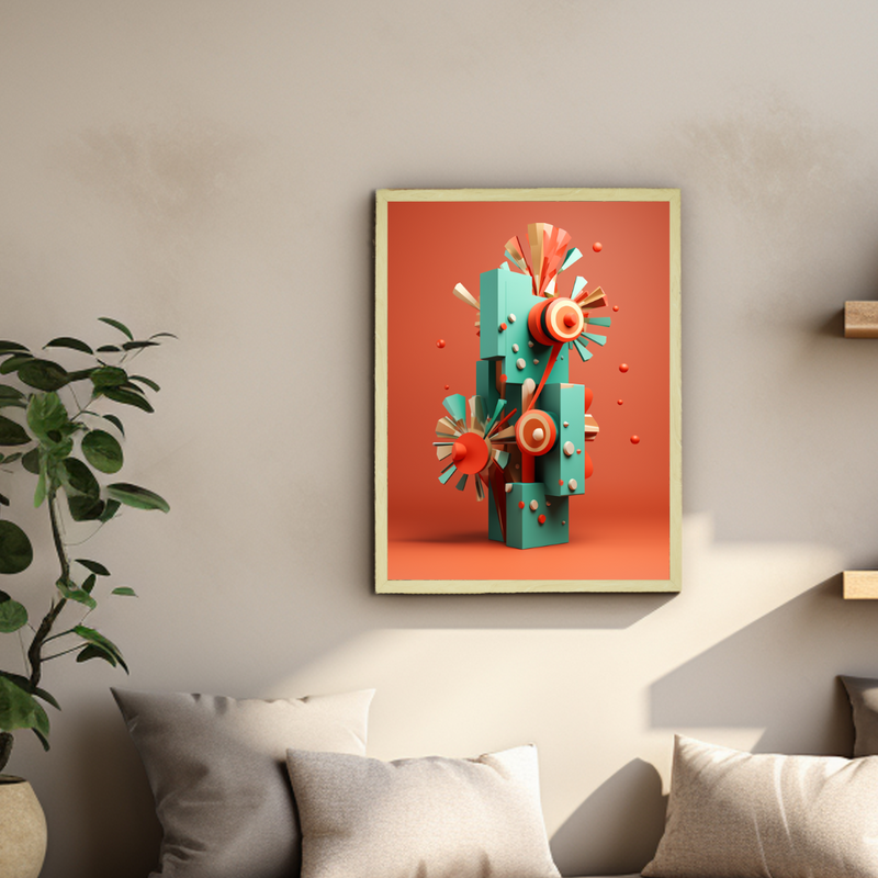 Sowpeace: Find Peace in Winter's Abstract Embrace – Premium Handcrafted Canvas Art for Stylish Winter Home Decor – view 4