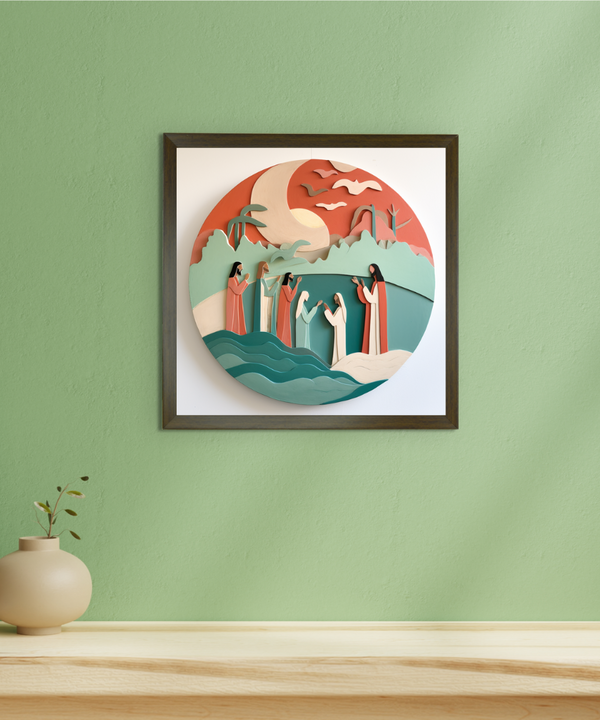 Jesus & Disciples: Sowpeace Premium Abstract Peace Canvas – Handcrafted Indian-Inspired Wall Art for Elegant Faithful Decor — image 3
