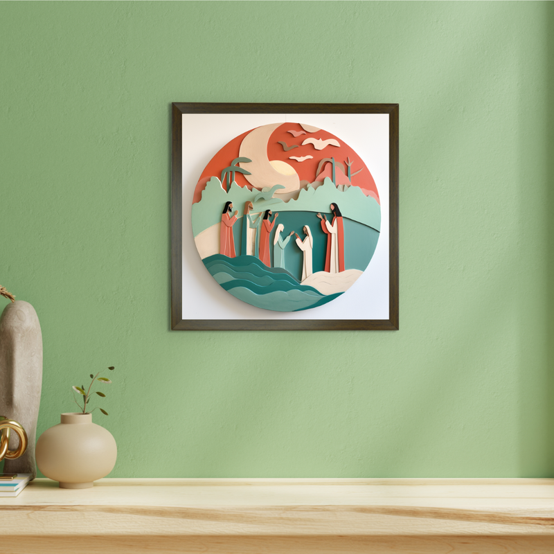 Jesus & Disciples: Sowpeace Premium Abstract Peace Canvas – Handcrafted Indian-Inspired Wall Art for Elegant Faithful Decor – view 3