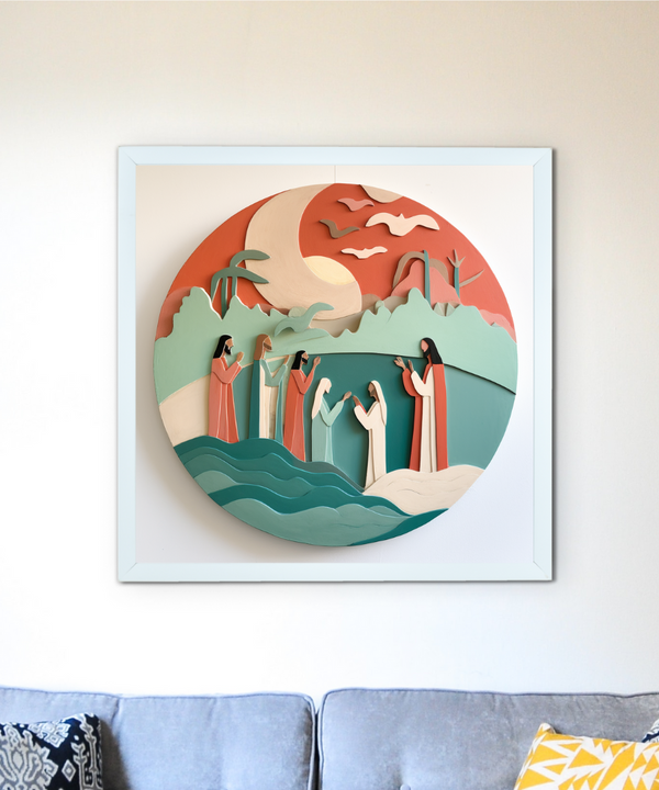 Jesus & Disciples: Sowpeace Premium Abstract Peace Canvas – Handcrafted Indian-Inspired Wall Art for Elegant Faithful Decor — main view