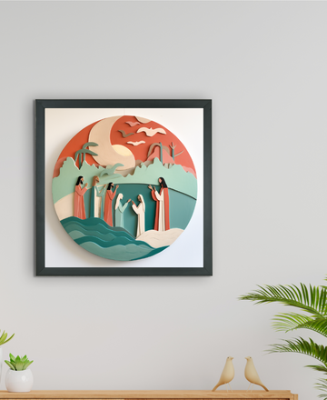 Jesus & Disciples: Sowpeace Premium Abstract Peace Canvas – Handcrafted Indian-Inspired Wall Art for Elegant Faithful Decor — alternate view