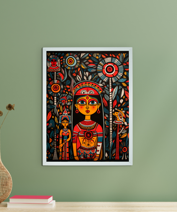 Whispers of Confidence: Sowpeace Handcrafted Canvas – Premium Indian-Inspired Art for Modern and Stylish Home Decor — main view