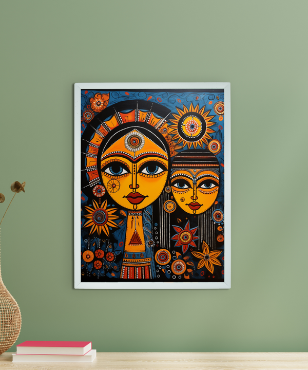 Find Your Connection: Sowpeace Handcrafted Abstract Art – Premium Indian-Inspired Canvas Print for Elegant Home Interiors — main view