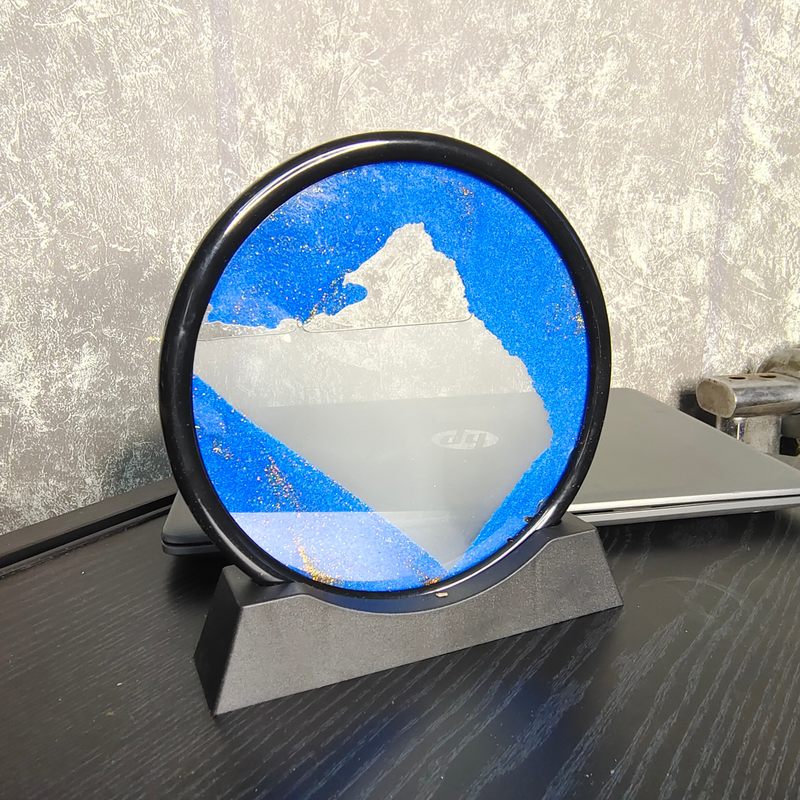 Sowpeace Circular Glass Sand Art | Elegant Moving Sand Sculpture for Modern Home Décor & Gifting – view 4