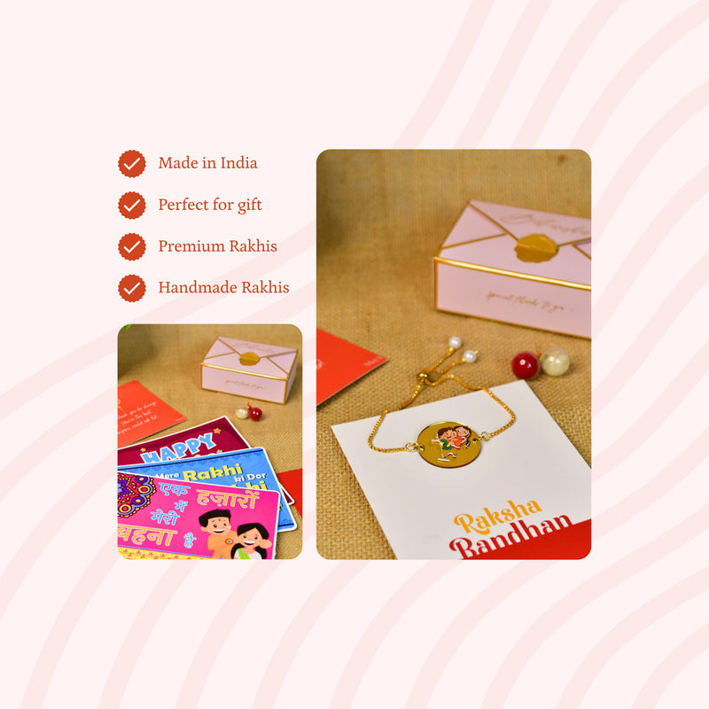 Sowpeace Exquisite Bhai Behen Rakhi Pack of 1 with Roli Chawal and Greeting card combo for Raksha Bandhan and Gifting – view 2