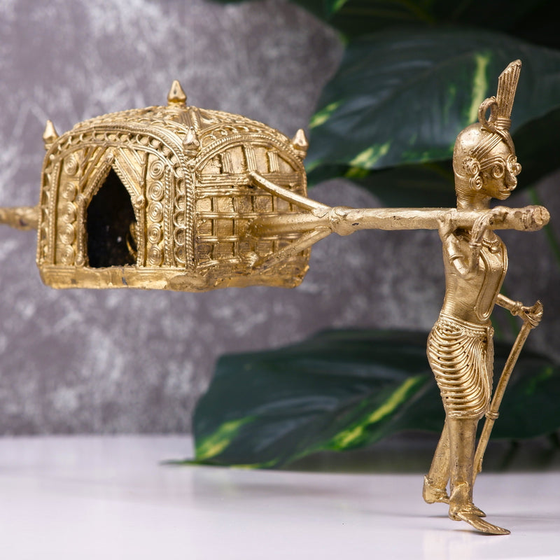 Handcrafted Brass Dhokra Palki Tabletop Decor – view 6