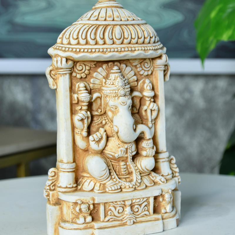 Sowpeace White Ganesh Terracotta Tabletop Art Decor – view 1
