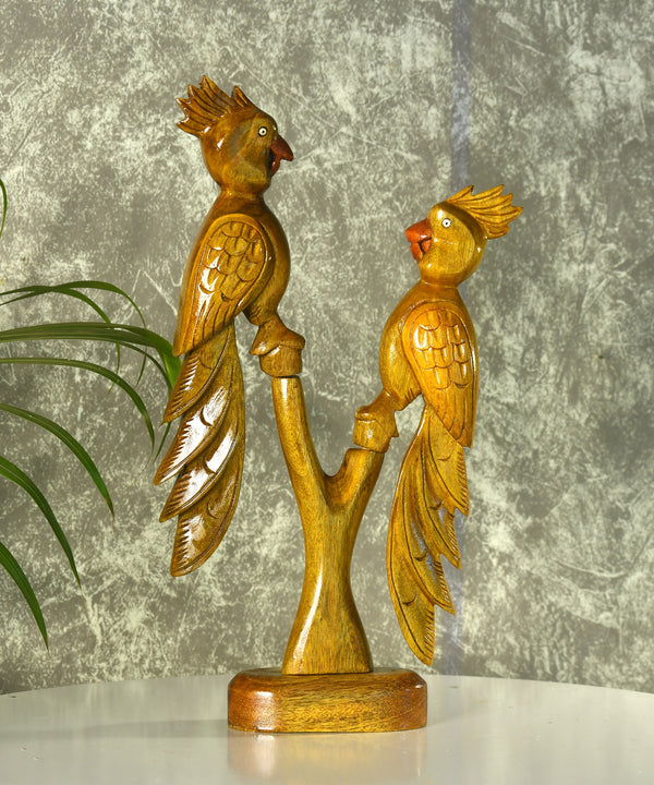 Sowpeace Hand Carved Wooden Parrot Set — main view