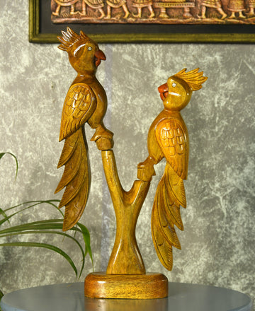 Sowpeace Hand Carved Wooden Parrot Set — alternate view