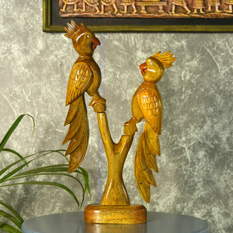 Sowpeace Hand Carved Wooden Parrot Set – view 2
