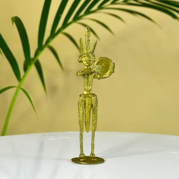 Dokra Drummer: Artisan Brass Tabletop Decor Masterpiece – view 5