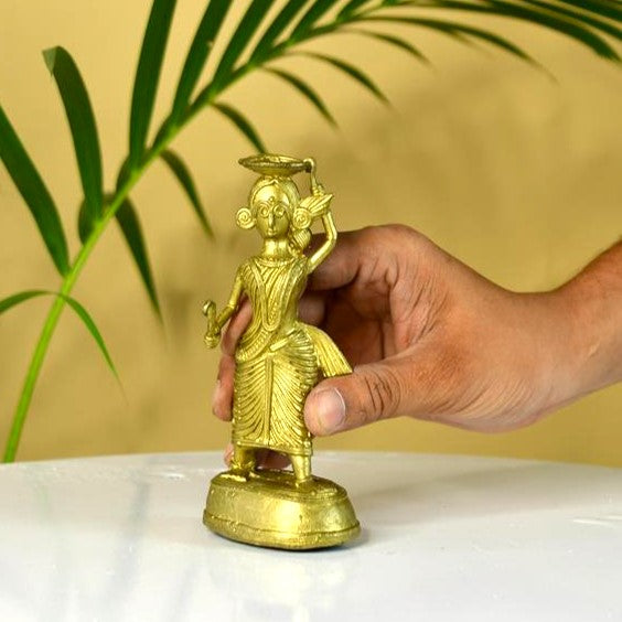 Dokra Farmer Lady: Brass Tabletop Decor Grace — image 6