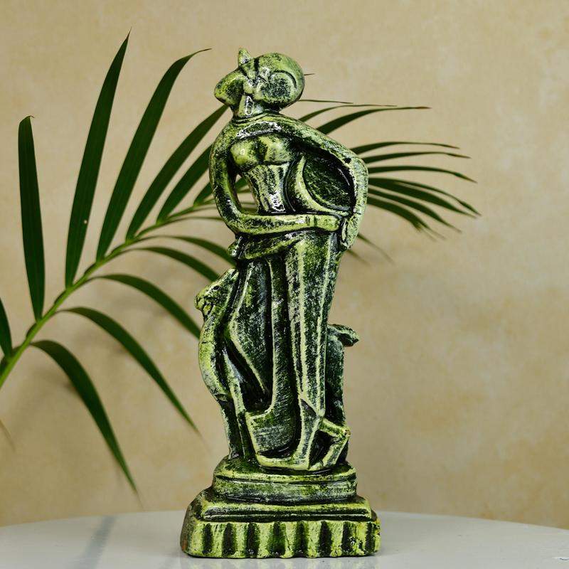 Terracotta Lady with Deer: Artisan Tabletop Home Decor – view 5