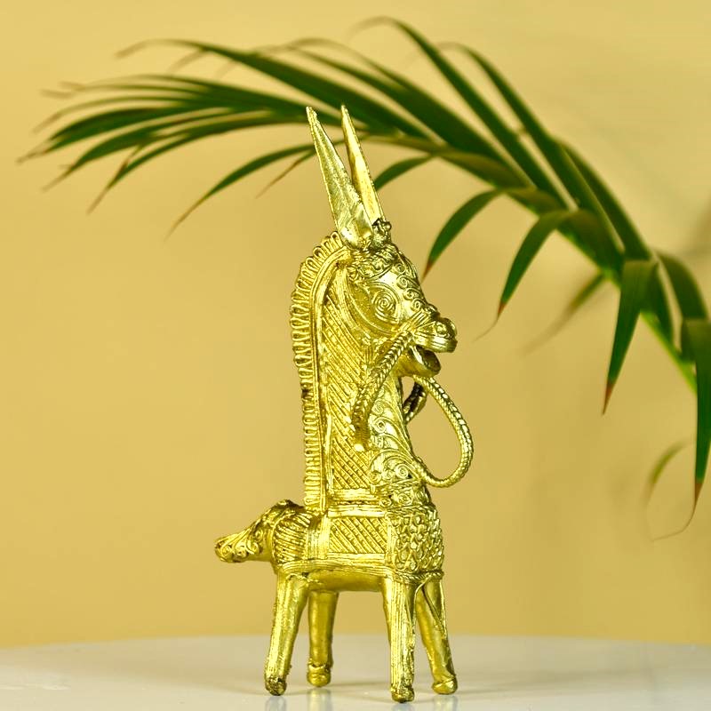 Dokra Horse: Brass Tabletop Decor Masterpiece