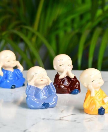 Sowpeace Resin Mini Monk Set of 4 — alternate view