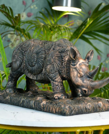 Sowpeace Resin Rhino Decor — alternate view