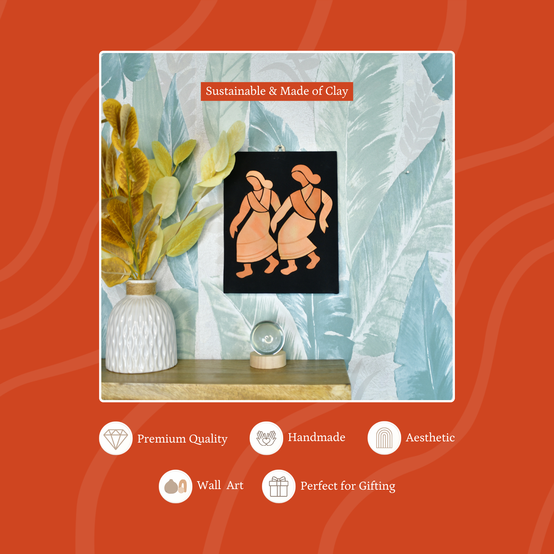 Artisan Terracotta Tribal Dance: Unique Home Decor
