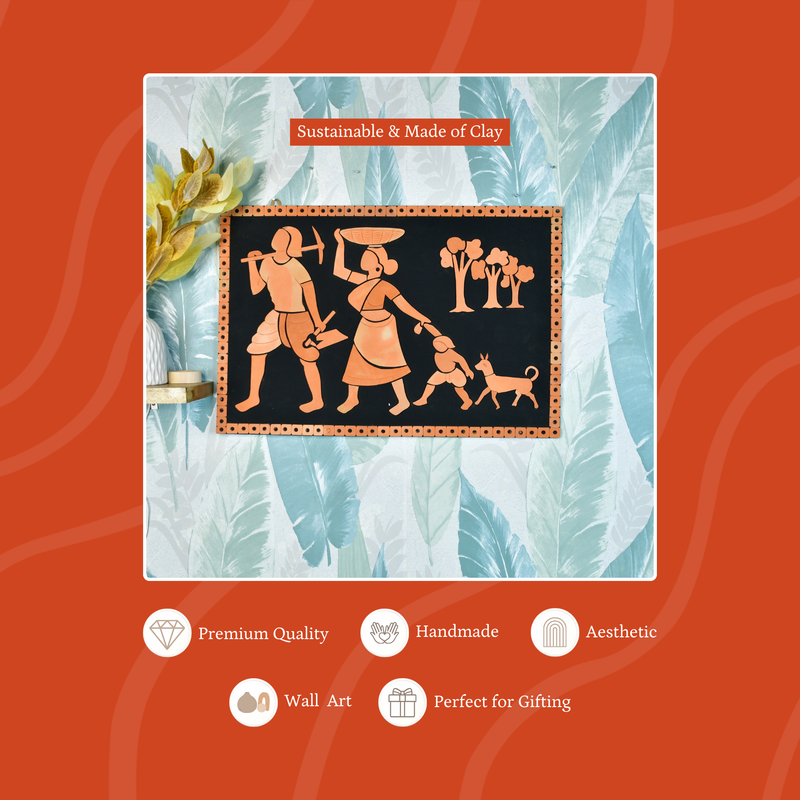 Terracotta Tribal Couple: Artisan Home Decor Statement – view 3