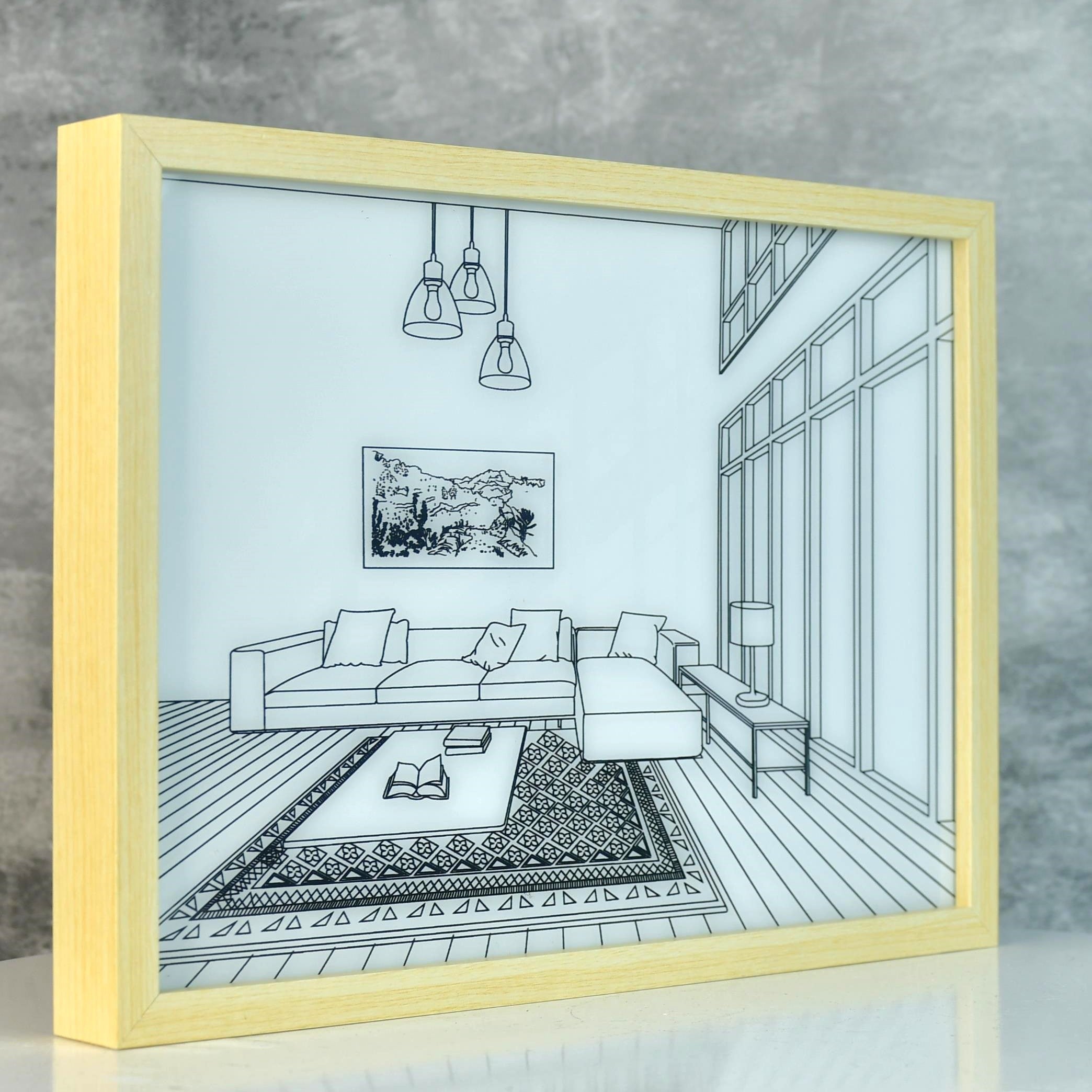 Sowpeace Illuminated Landscape Sofa Frame – LED Decor Photo Frame for Stylish Home Interiors & Gifts