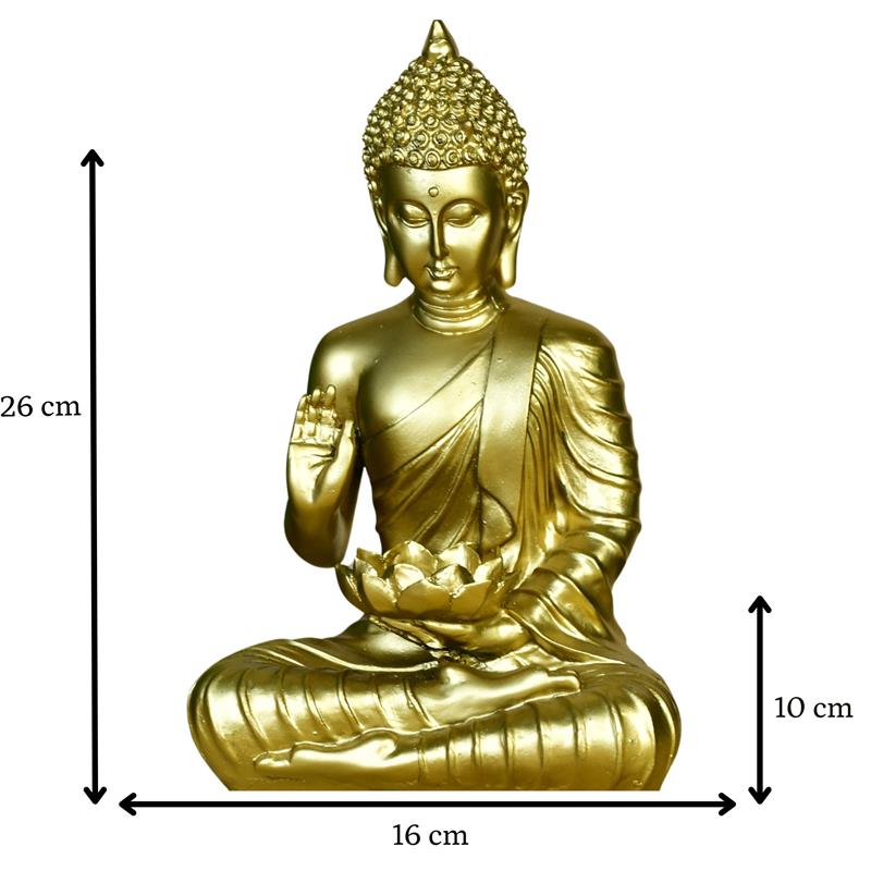 Buddha Figurine with Lotus | Sowpeace Indian Home Decor - Unique Artisan Craft