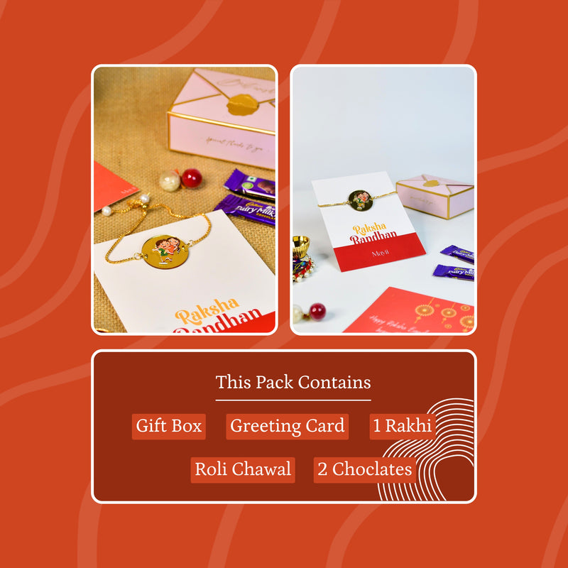 Sowpeace Exquisite Bhai Behen Rakhi Pack of 1 with Roli Chawal and Greeting card combo for Raksha Bandhan and Gifting – view 9