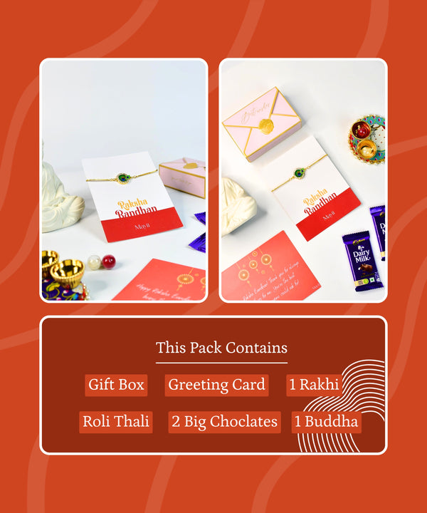 Sowpeace Exquisite Peacock Rakhi Pack of 1 with Roli Chawal and Greeting card combo for Raksha Bandhan and Gifting — image 10