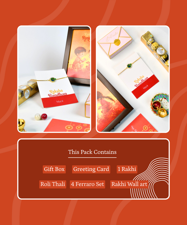 Sowpeace Exquisite Peacock Rakhi Pack of 1 with Roli Chawal and Greeting card combo for Raksha Bandhan and Gifting — image 12