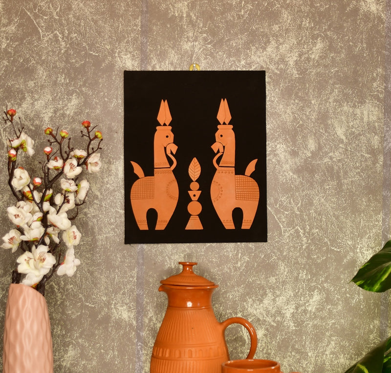 Terracotta Horse Wall Art: Artisan Home Decor – view 6