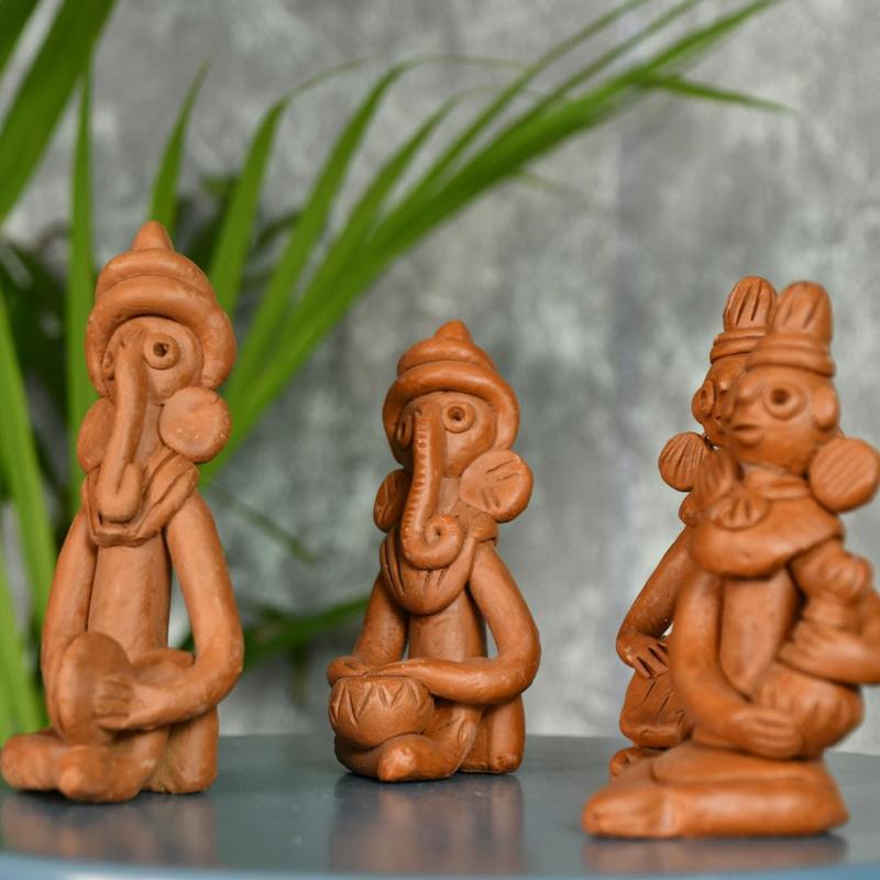 Sowpeace Terracotta Tribal Figurine Set: Artisan Tabletop Decor – view 2